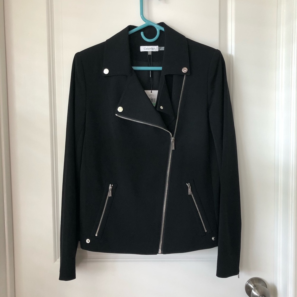 NWT Calvin Klein asymmetrical zip blazer